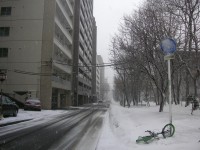 強風で飛ばされた自転車