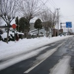 雪の解けている町道 1/4