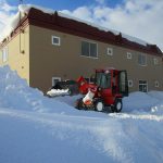 アパートの除雪中